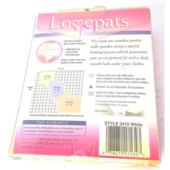 Vintage LovePats Stretch Nylon Brief Panties 3 Pair Sz 11-14 New Off-White READ - Picture 5 of 7